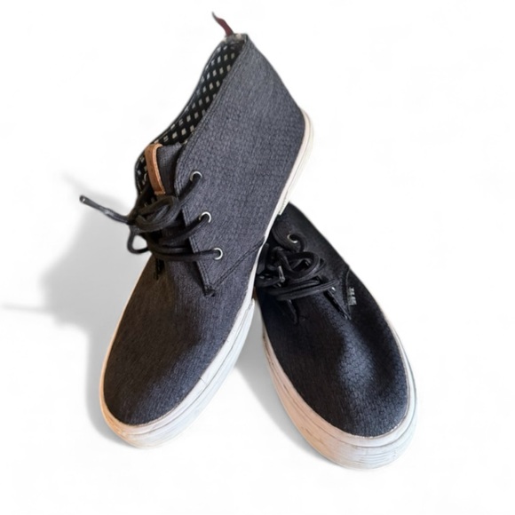 Ben Sherman® Men’s Chukka High Top Sneakers Lace Up Fabric Size 10 Black EUC - Picture 1 of 13